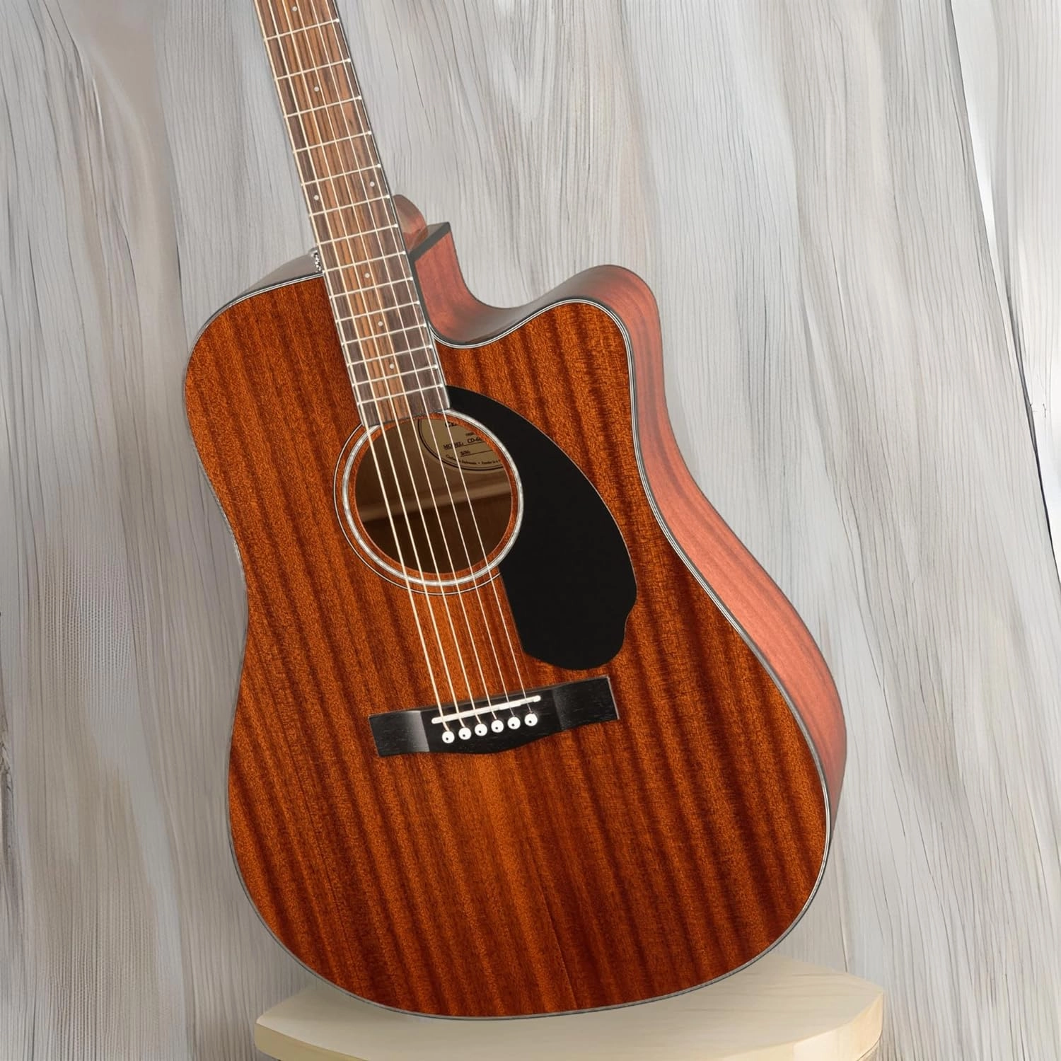 Fender CD-60SCE All-Mahogany Dreadnought Cutaway Acoustic Electric Guitar, with 2-Year Warranty, Fishman Pickup and Preamp System, Natural