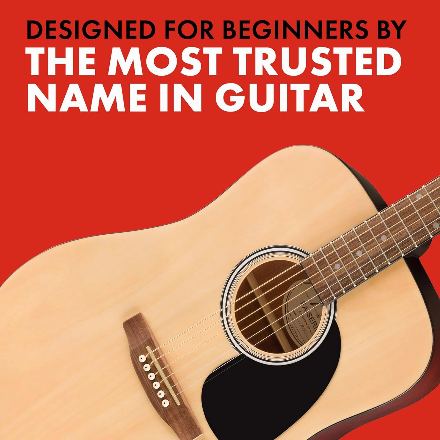 Fender FA-25 Dreadnought Acoustic Guitar, Beginner Guitar, with 2-Year Warranty, Includes Free Lessons, Natural