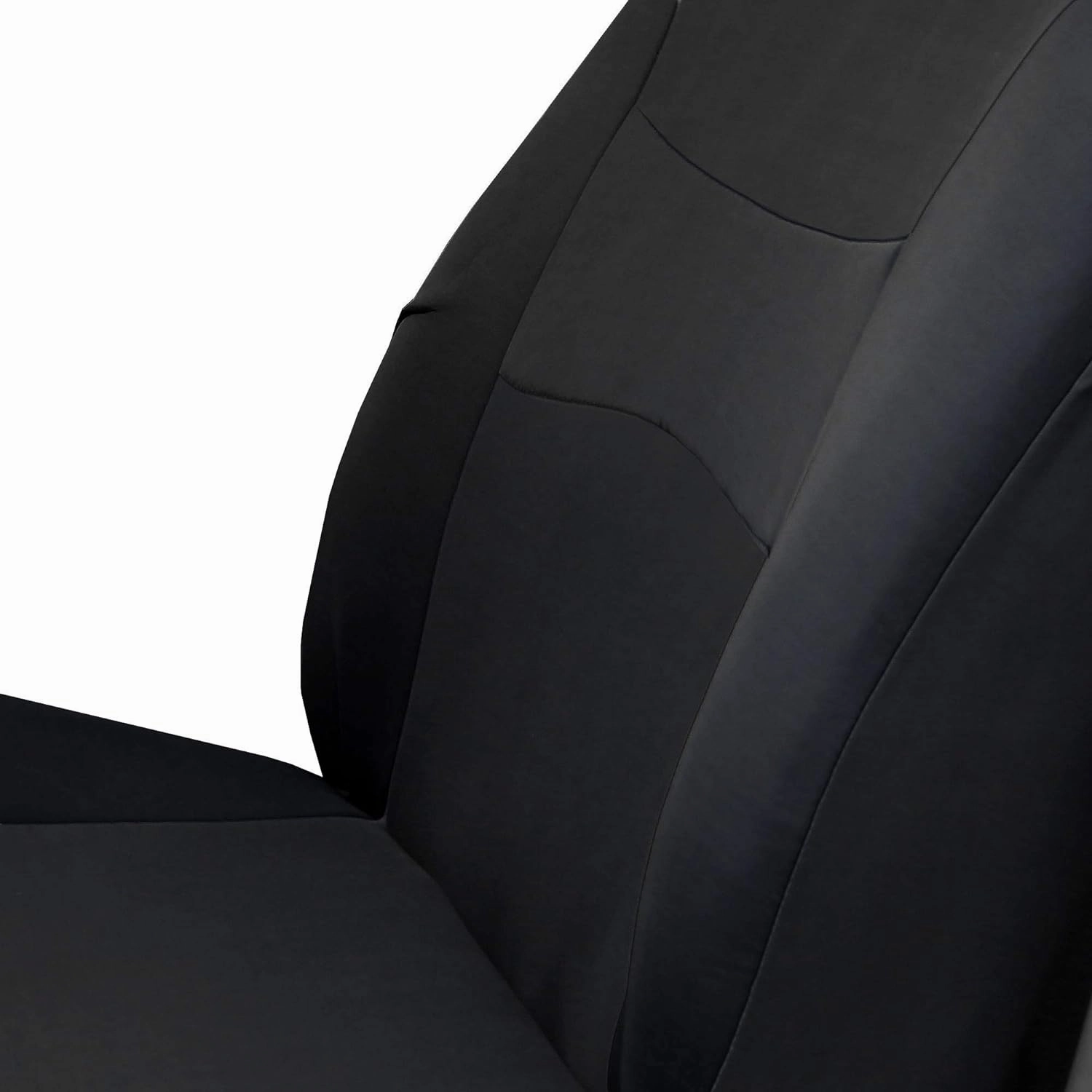FH Group Car Seat Cover Light Breezy Automotive Seat Covers Flat Foam Padding Cloth Full Combo Set Black Seat Covers, Airbag and Split Rear Universal Fit Interior Accessories for Cars Trucks and SUV
