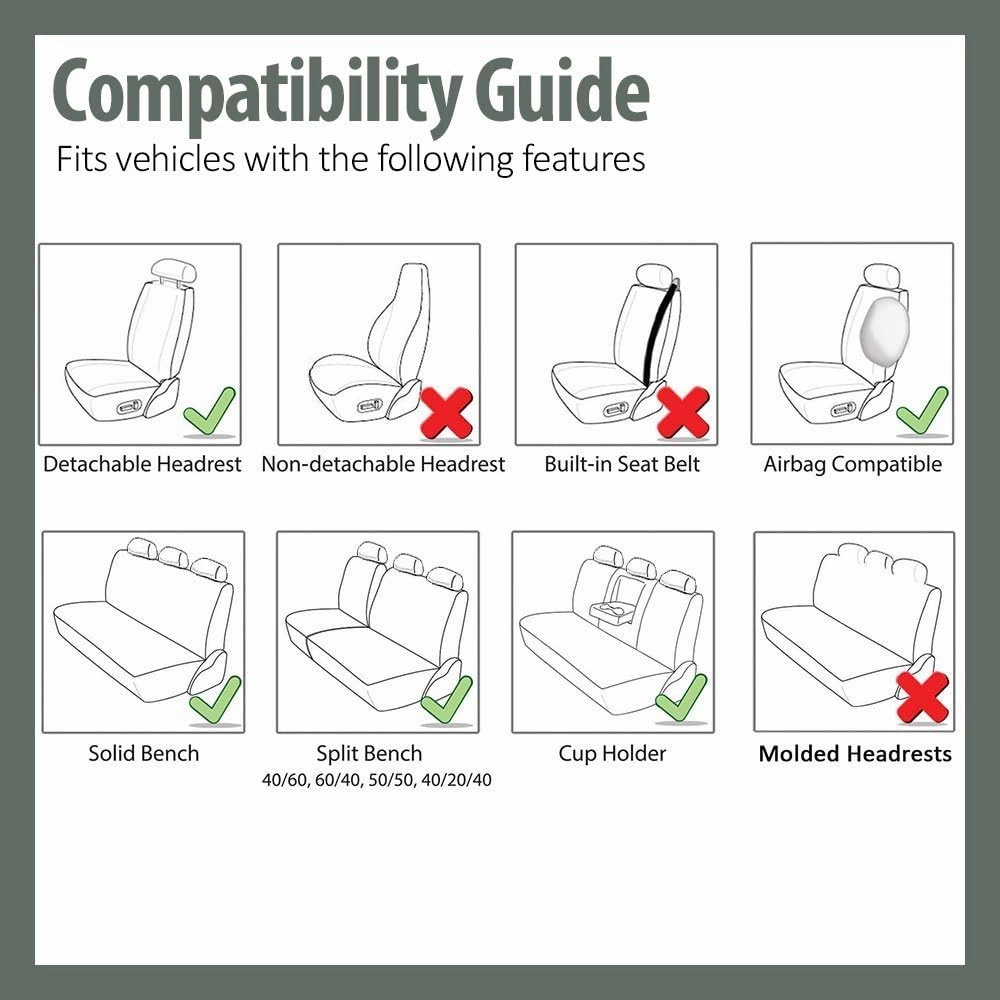 FH Group Car Seat Cover Light Breezy Burgundy Seat Cover Flat Cloth Full Set Automotive Seat Covers, Airbag Compatible & Split Rear Universal Fit Interior Accessories for Cars Trucks and SUV