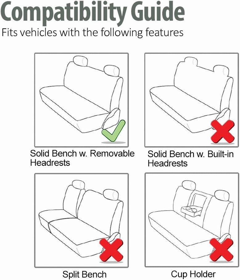 FH Group Car Seat Cover Rear Seat Cover for Back Seat Cloth - Universal Fit for Cars with Solid Bench, Blue Car Seat Protector for Dogs and Kids, Car Interior Accessories for SUV, Sedan, and Van