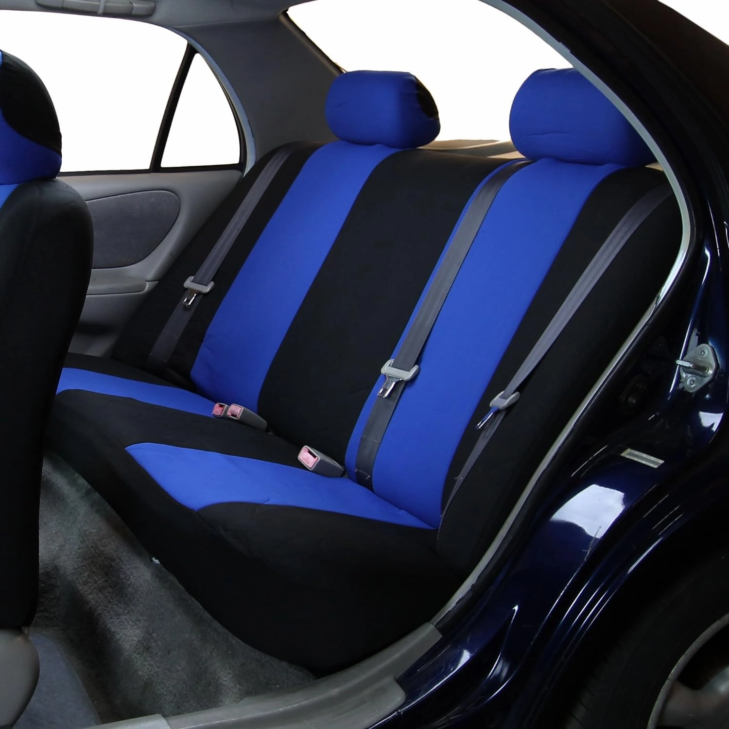 FH Group Car Seat Cover Rear Seat Cover for Back Seat Cloth - Universal Fit for Cars with Solid Bench, Blue Car Seat Protector for Dogs and Kids, Car Interior Accessories for SUV, Sedan, and Van