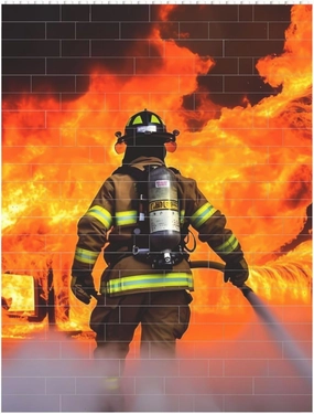 Firefighter Fireman Flame Building Block Puzzle Personalized Building Bricks for Adults Block Puzzle Building DIY Brick Block Puzzles Valentine's Day Gifts for Home Decor Brick Puzzle