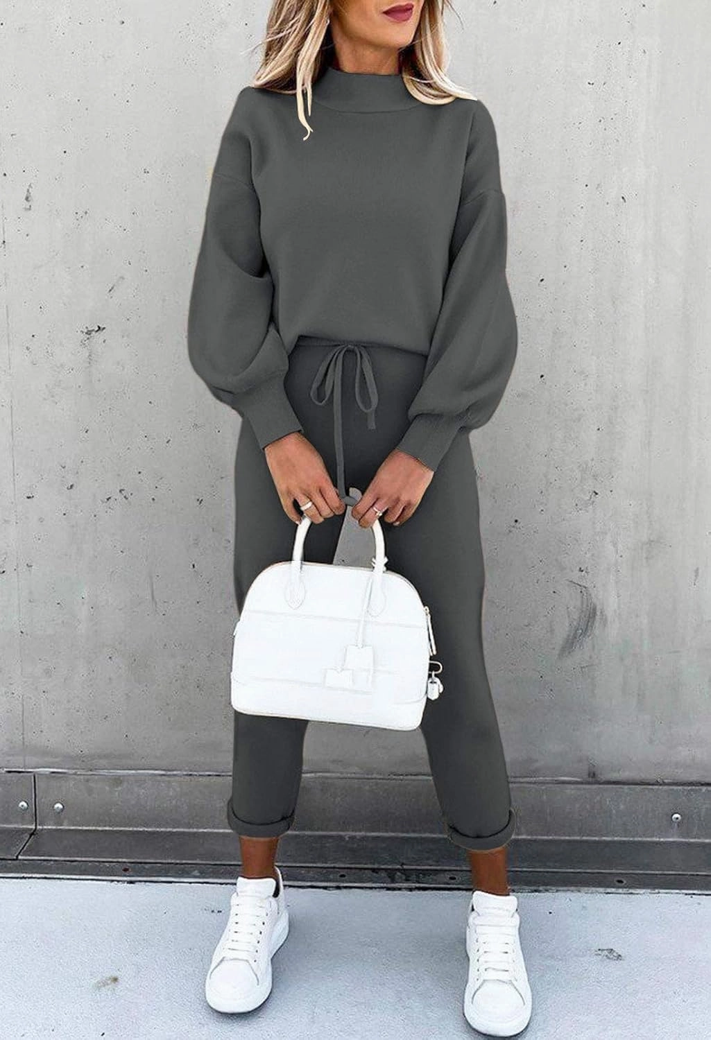 Fixmatti Women's 2 Piece Outfits Long Sleeve Pullover Sweatshirt Jogger Pants Sweatsuit