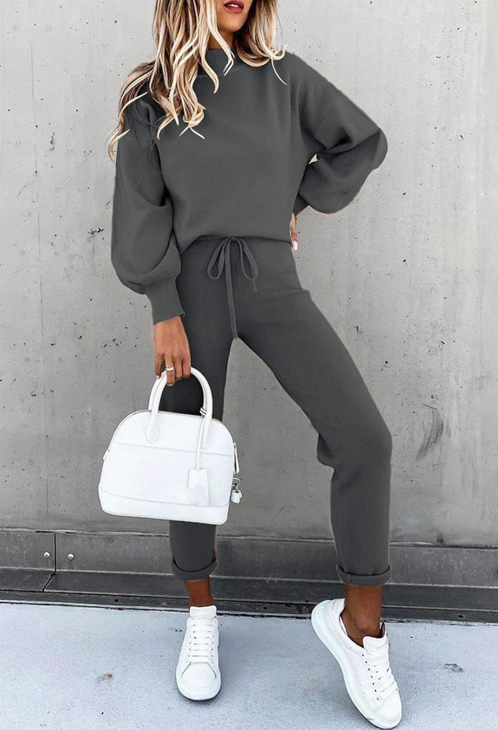 Fixmatti Women's 2 Piece Outfits Long Sleeve Pullover Sweatshirt Jogger Pants Sweatsuit