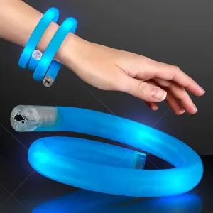 Flashy Light Up Blue Tube Bracelet (Set of 12)