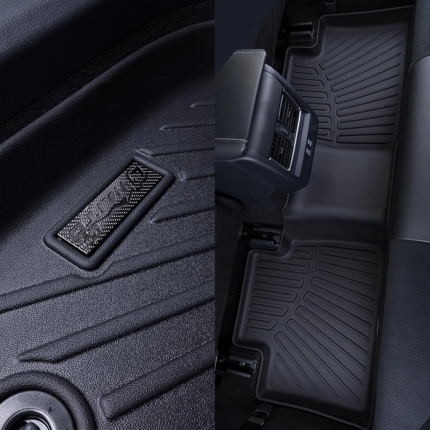 Floor Mats for 2024 2025 Chevy Silverado EV RST（Only Fit RST Model） Only EV,TPE All Weather Protection 2 Rows Car Floor Liners Accessories for Chevrolet Silverado-Black