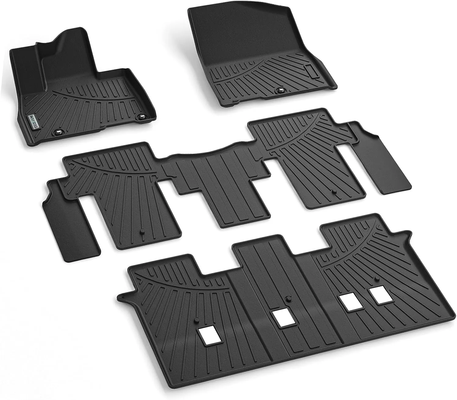 Floor Mats for Kia Carnival 2022 2023 2024 2025-NON Hybrid, 3 Rows Full Set(Only Fits 8 Seats.Fits LX w/seat Package, EX and SX. Does NOT fit Prestige Models),TPE All Weather Car Floor Liners