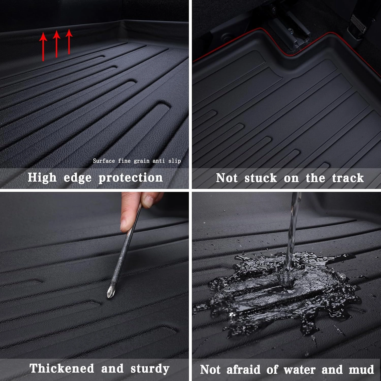 Floor Liners & Cargo Liners for 2020-2024 2025 Kia Telluride 7&8 Seats with Backrest Protection,TPE All Weather Protection 3 Rows Car Floor Mats with Trunk Mat Covering The backrest