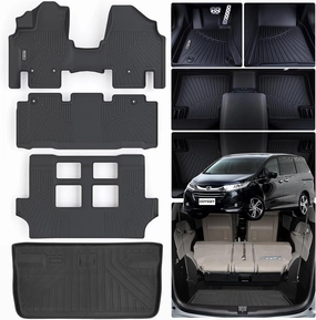 Floor Mats & Cargo Liners for 2011-2017 Honda Odyssey 7 Seats,TPE All Weather Protection Car Floor Liners with Trunk Mat Accessories