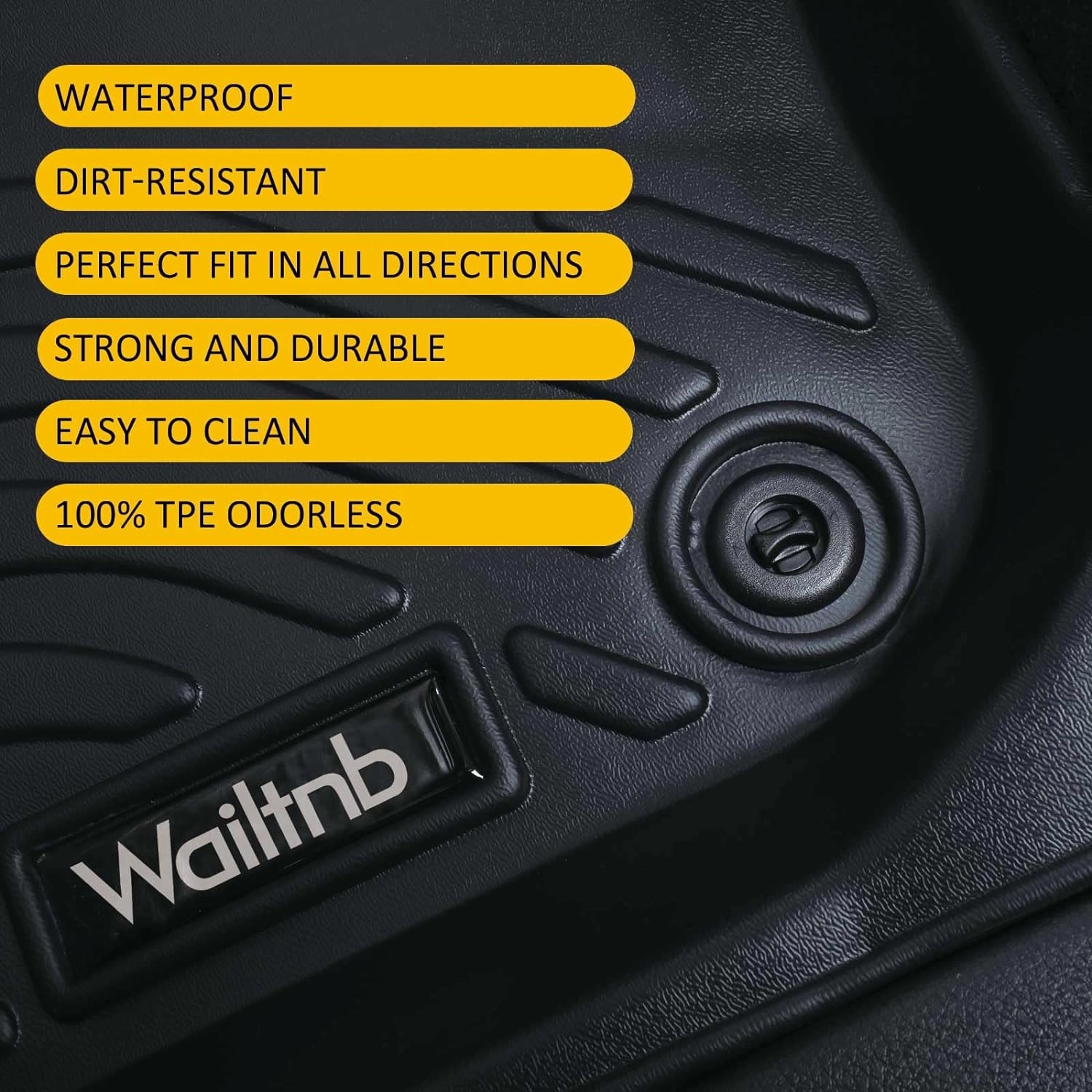 Floor Mats & Cargo Mat Custom for Volkswagen Atlas 7 Seats Bench Seating 2024-2018 All Weather Protection Waterproof TPE Rubber Car Floor Liners Full Set,(PR-Atlas 7 18-24 set)
