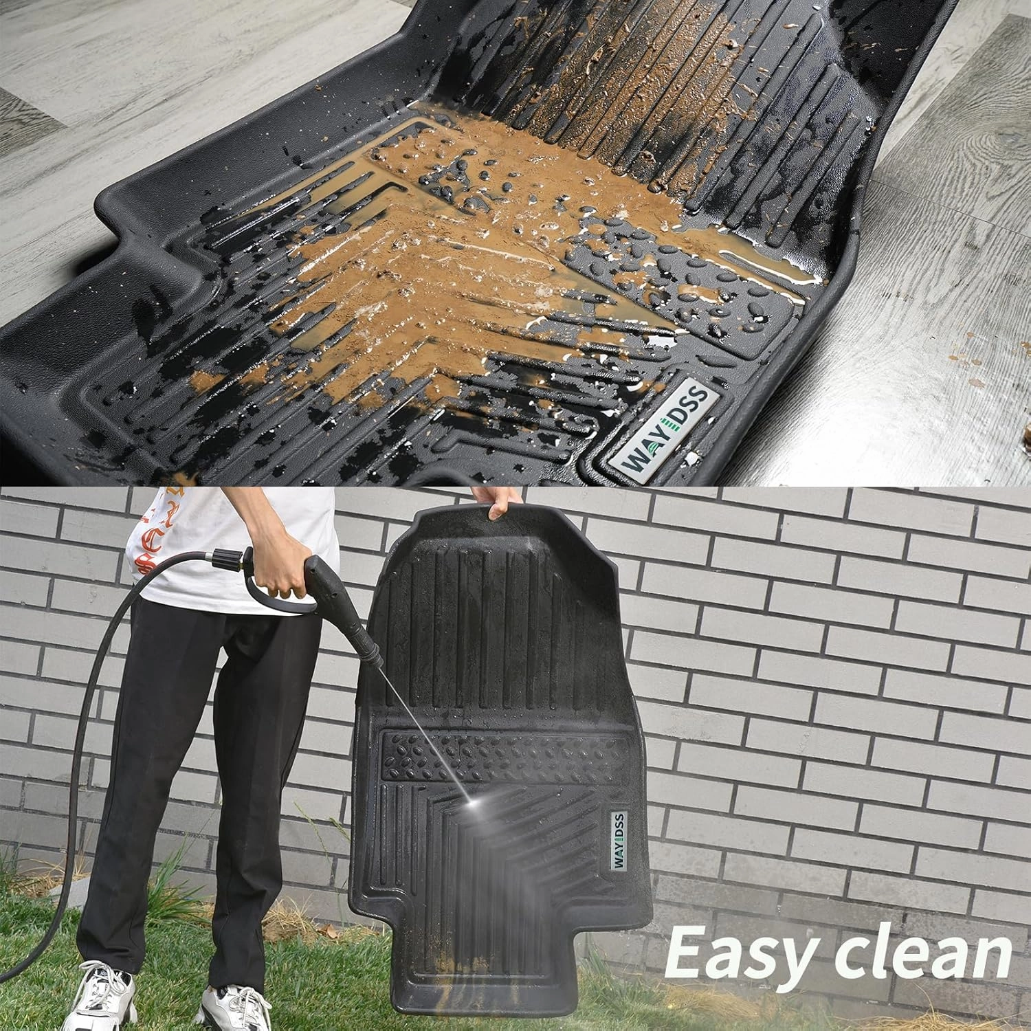 Floor Mats & Large Trunk Mat for 2013-2019 2020 Nissan Pathfinder TPE All Weather Protection Floor Liners with Cargo Liners Covering The Backrest Velcro Mat