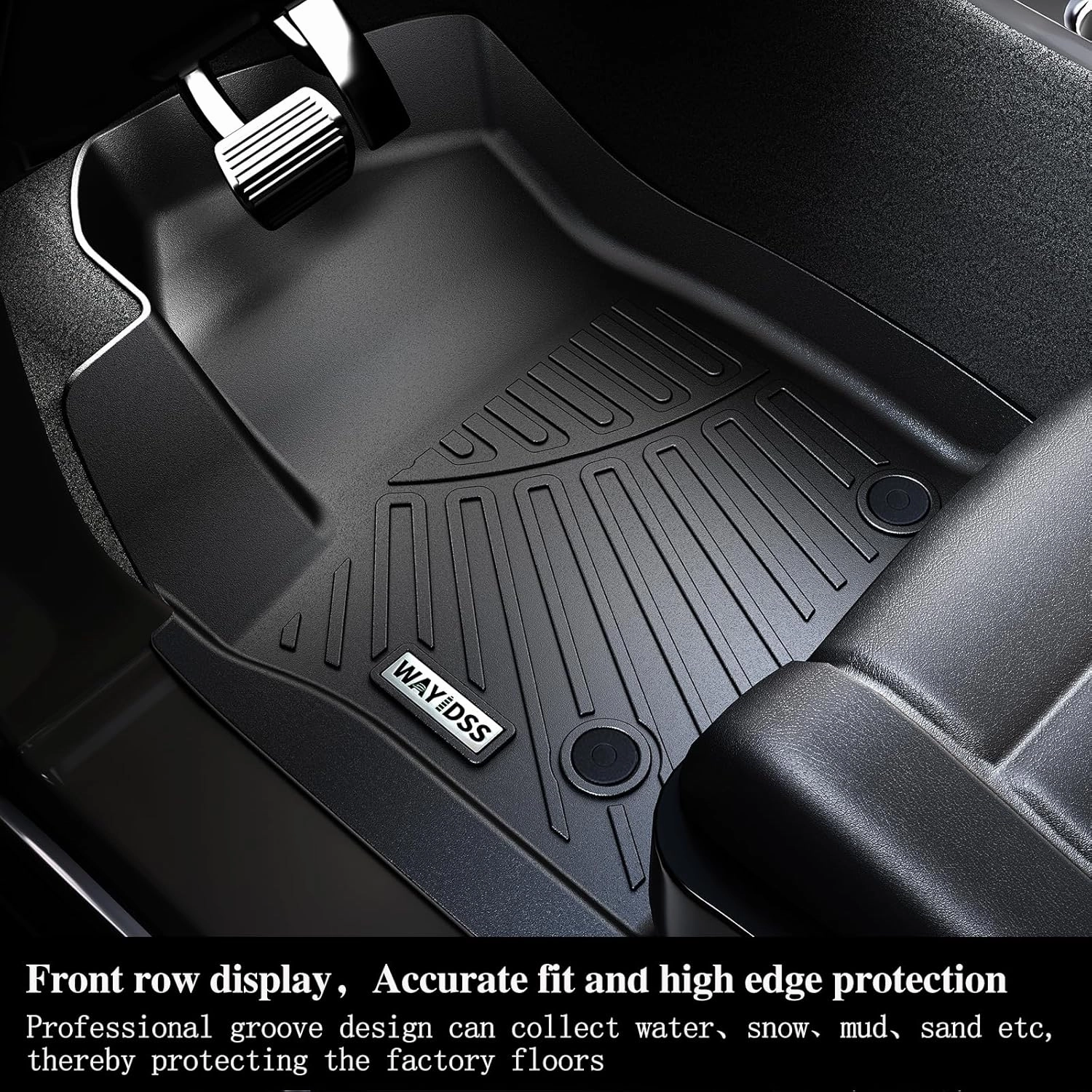 Floor Mats & Large Trunk Mat for 2013-2019 2020 Nissan Pathfinder TPE All Weather Protection Floor Liners with Cargo Liners Covering The Backrest Velcro Mat