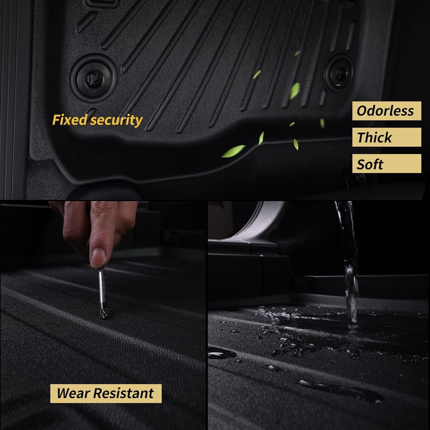 Floor Mats & Large Trunk Mat for 2013-2019 2020 Nissan Pathfinder TPE All Weather Protection Floor Liners with Cargo Liners Covering The Backrest Velcro Mat