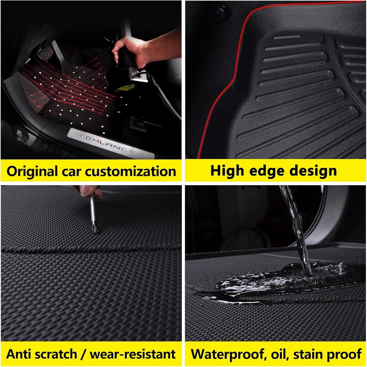 Floor Mats & Trunk Mat & Backrest Mat for 2022-2024 2025 Nissan Pathfinder (Only fit 7 Passenger Models),TPE All Weather Protection Car Floor Liners with Cargo Liner Backrest Accessory