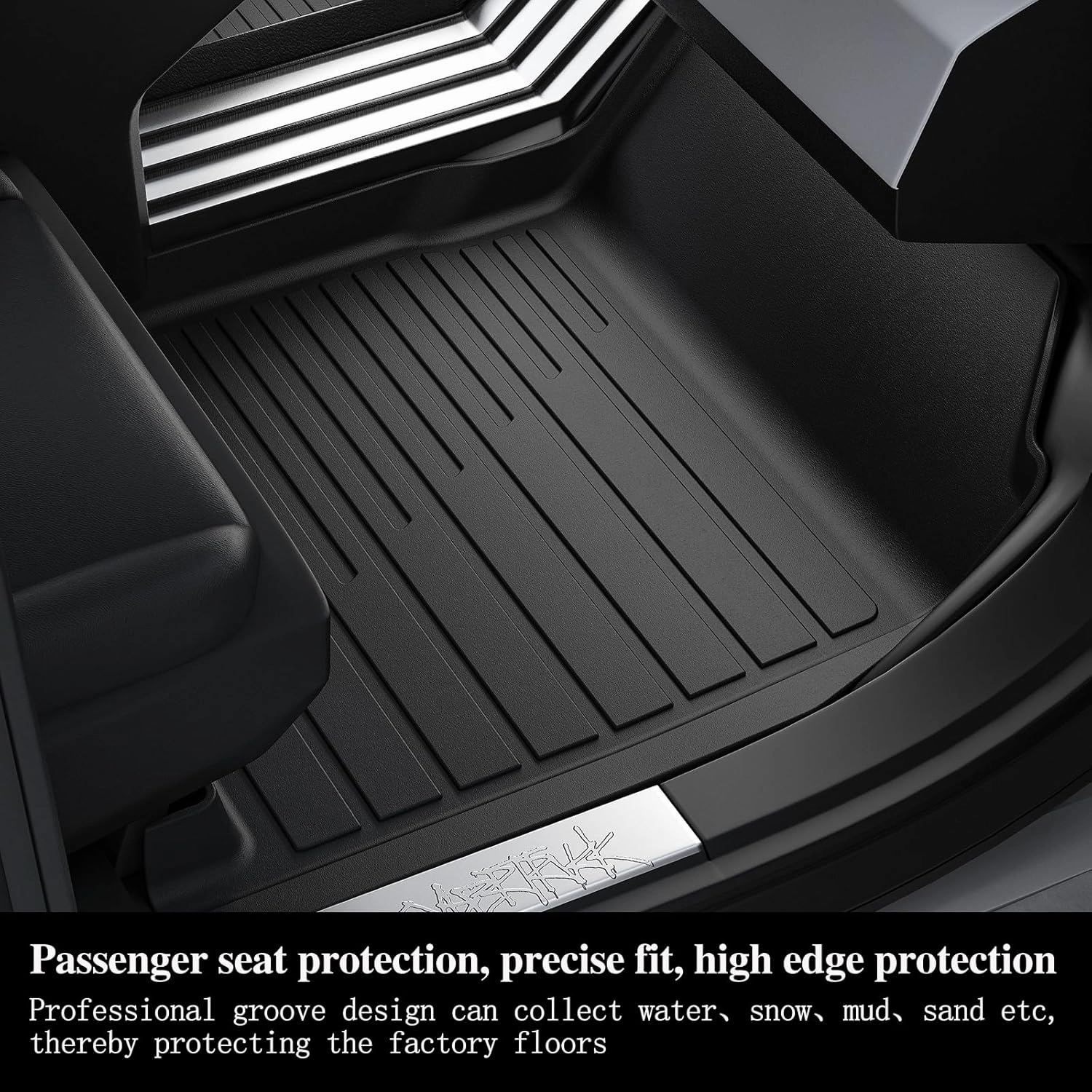 Floor Mats & Trunk Mat for 2024 2025 Lincoln Nautilus TPE All Weather Protection 1st & 2nd Row Car Floor Liners Front & Cargo Liners Accessories-Black