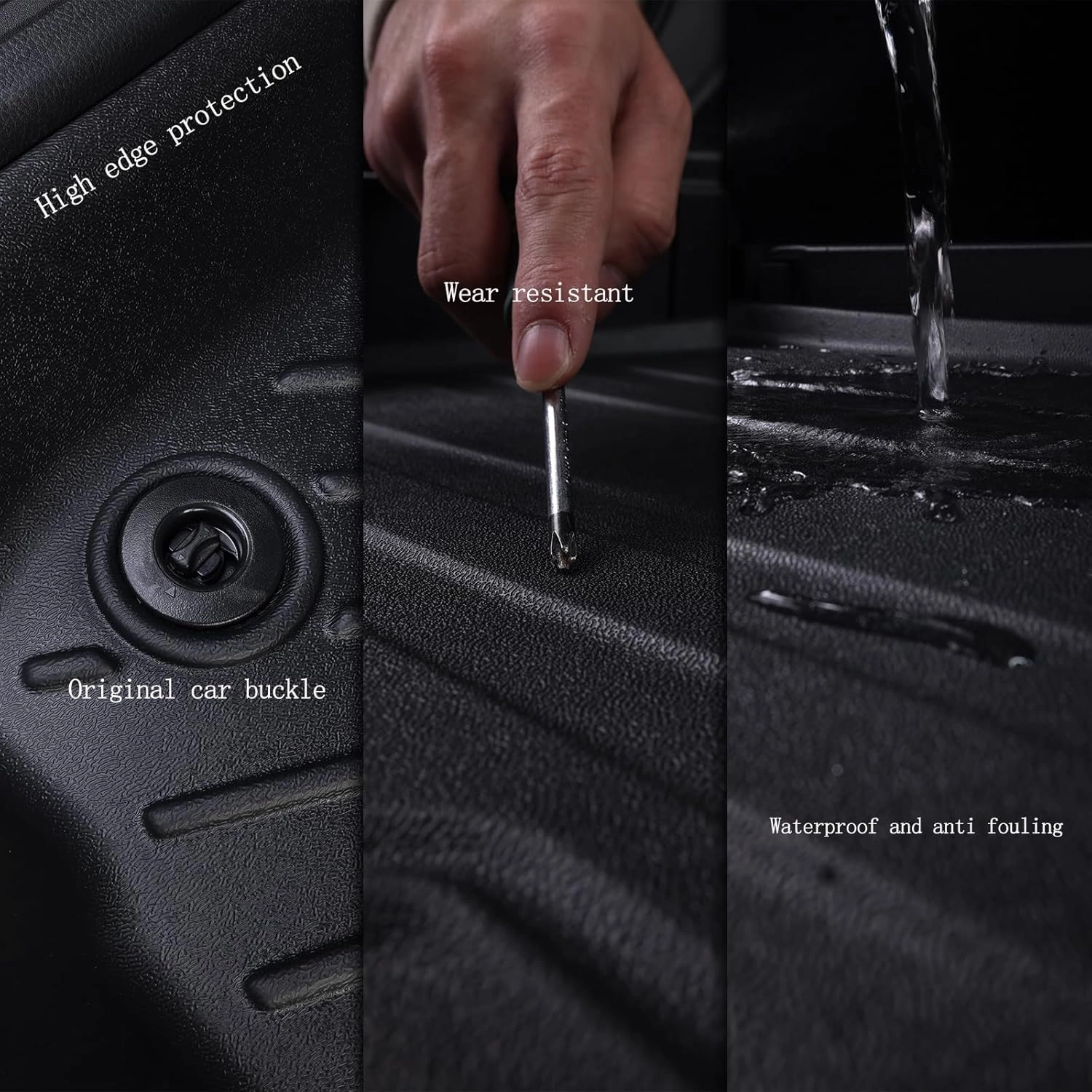 Floor Mats & Trunk Mat for 2024 2025 Lincoln Nautilus TPE All Weather Protection 1st & 2nd Row Car Floor Liners Front & Cargo Liners Accessories-Black