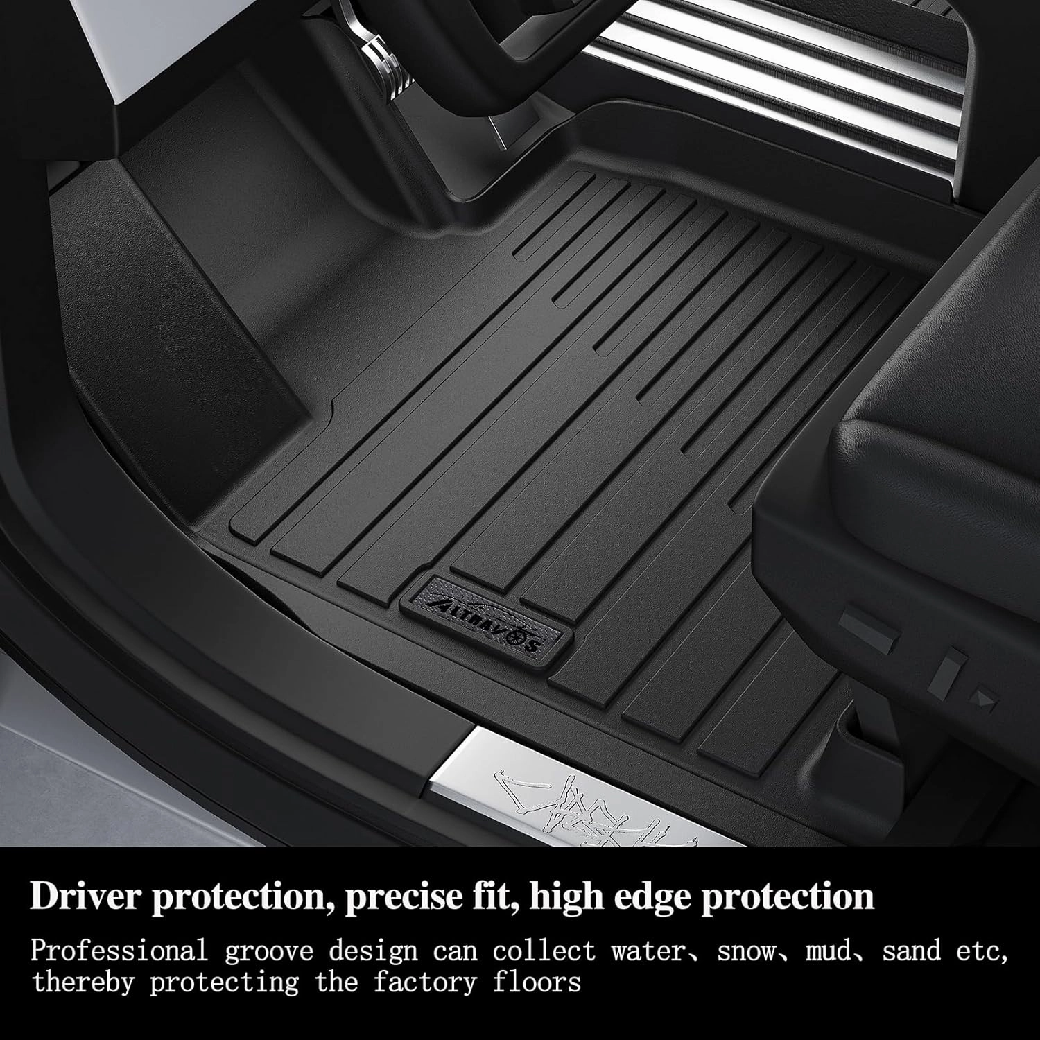 Floor Mats & Trunk Mat for 2024 2025 Lincoln Nautilus TPE All Weather Protection 1st & 2nd Row Car Floor Liners Front & Cargo Liners Accessories-Black