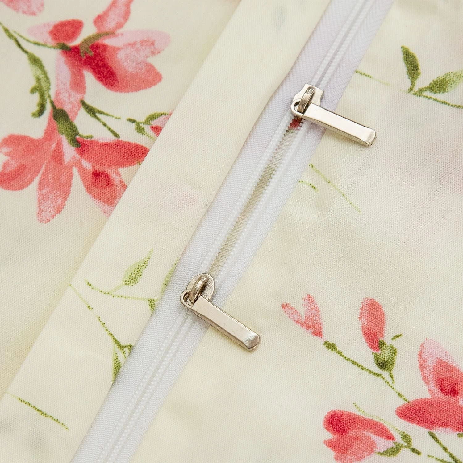 Floral Duvet Cover Queen Soft Cotton Bedding Set Queen Aesthetic Shabby Chic Girls Flower Pattern Duvet Cover Set 3 Piece Breathable Garden Botanical Comforter Cover with 2 Pillowcases