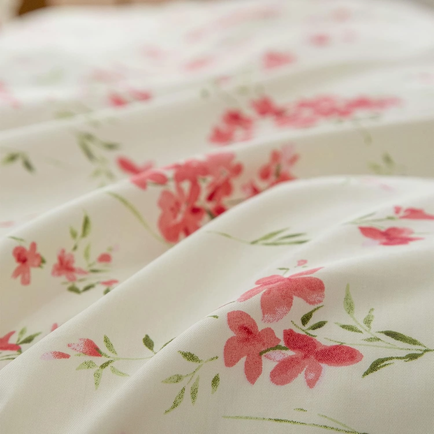 Floral Duvet Cover Queen Soft Cotton Bedding Set Queen Aesthetic Shabby Chic Girls Flower Pattern Duvet Cover Set 3 Piece Breathable Garden Botanical Comforter Cover with 2 Pillowcases