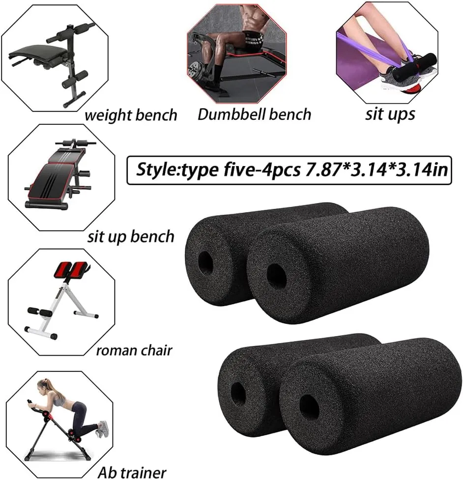 Foot Foam Pads Rollers(7.87in*3.14in*3.14in) for Exercise Machine, Inversion Table, Workout Bench, Sits Ups Replacement Parts, Marcy Home Gym Accesories