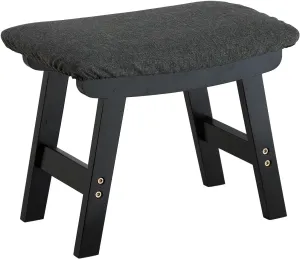 Foot Stool Ottoman Foot Rest Under Desk,Small Stool for Living Room, Bedroom and Kitchen (Black Legs - Gray Stool Surface)
