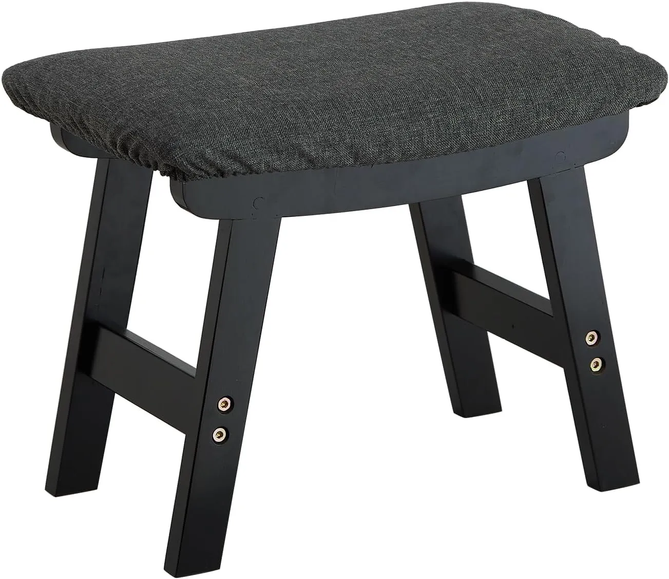 Foot Stool Ottoman Foot Rest Under Desk,Small Stool for Living Room, Bedroom and Kitchen (Black Legs - Gray Stool Surface)