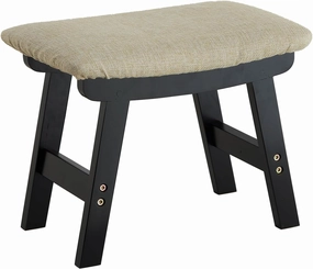 Foot Stool Ottoman Foot Rest Under Desk,Small Stool for Living Room, Bedroom and Kitchen (Black Legs - Beige Stool Surface)