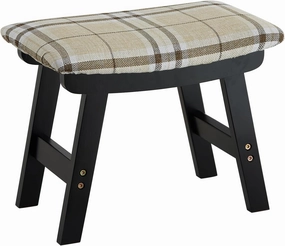 Foot Stool Ottoman Foot Rest Under Desk,Small Stool for Living Room, Bedroom and Kitchen (Black Legs - Stripes Stool Surface)