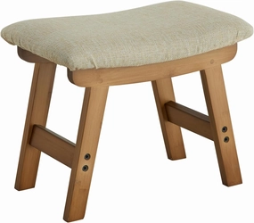 Foot Stool Ottoman Foot Rest Under Desk,Small Stool for Living Room, Bedroom and Kitchen (Brown Legs - Beige Stool Surface)