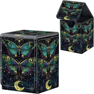 For MTG Deck Box, Fits 100  Single Sleeved Cards, Strong Magnet Card Deck Box, PU Leather Trading Card Storage Box, TCG, CCG Cards Secure Storage for Trading Card, Cute Dolphin -39