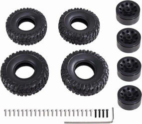 for MN for D90 98 for 99S 78 82 99s for V2 1/16 Rc Car Clip Type Tire Soft Tire Skin Upgrade Metal Parts Accessories RC Car Repair Kit(Black)