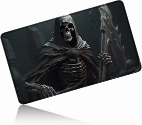 for MTG Playmat 24 x 14 Inches, Card Playmat Stitched with Magic Zones Commander Deck Gaming Desk Mat Card Gameplay Pad for MTG TCG Trading Card Inked Game - Skull