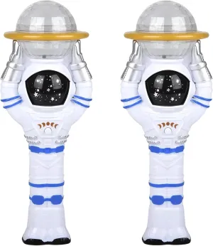 Forest & Twelfth Light-Up Astronaut Magic Ball Wand, Set of 2 LED Space Explorer Toys, Spinning & Flashing Lights, Perfect for Kids' Galactic Adventures, Great Space Gift Idea, Party Favor, Ages 3 