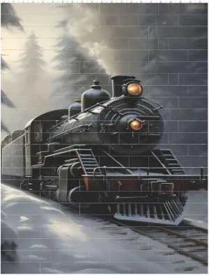 Forest Steam Train Building Block Puzzle Rectangle Shaped Building Bricks for Adults Ornament Vertical Brick Block Puzzle for Home Decor Brick Puzzle