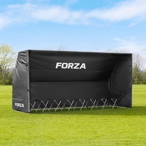 FORZA Portable Team Shelter | Durable Steel Frame Shelter for Sports Teams – Optional Benches & Multiple Colors (Black, Shelter   8 Seater Bench)
