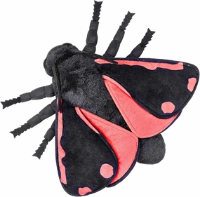 FRANKIEZHOU Lifelike Cinnabar Moth Stuffed Animal-Black 9.8",Moth Plush Toy,Gifts for Kids,Home Decor,Hugging Toy
