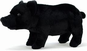 FRANKIEZHOU Lifelike Pig Stuffed Animal-Black 13.78",Stuffed Pig Toys for Kids,Girl Toys,Gifts for Kids,Home Decor,Hugging Toy