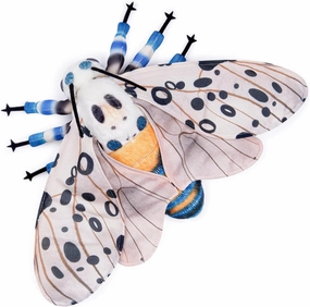 FRANKIEZHOU Simulation Leopard Moth Stuffed Animal - White 9.8 Inch,Soft Leopard Moth Plush Toy,Moth Toy for Kids, Home Decor, Cuddle Toy