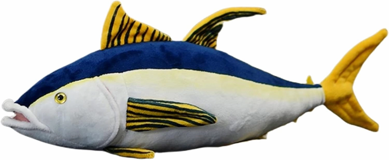 FRANKIEZHOU Simulation Tuna Plush-15.75" Lifelike Creature Thunnus Stuffed Animal,Soft Tuna Plush Toy, Stuffed Toy,Cuddly Toys