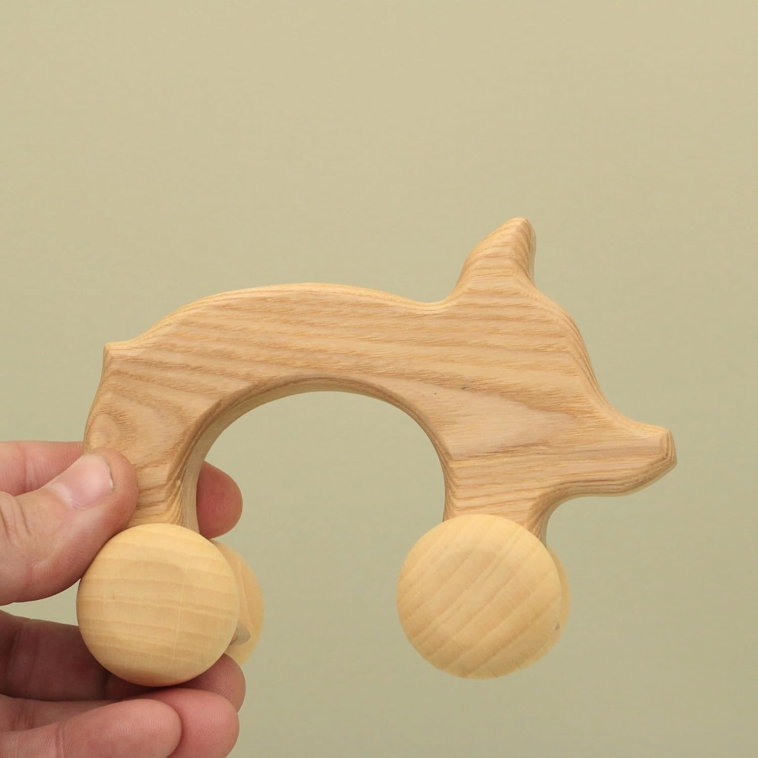 Free Shipping Natural Wheelie Piglet, WA03 : Eco-Friendly Gift with Montessori and Waldorf Educational Influence Lotes Toys Baby Gift