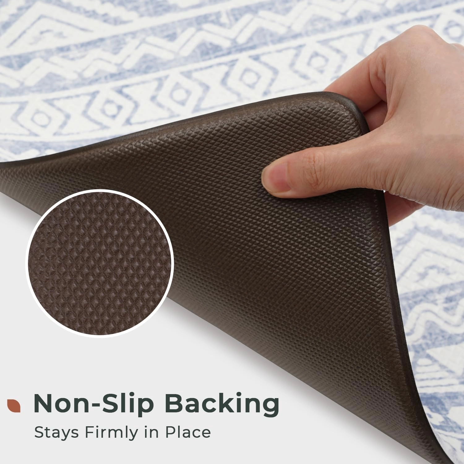 FRESHMINT Anti Fatigue Kitchen Mats for Floor 2 Piece Set, Waterproof & Non-Skid Boho Kitchen Rugs, Cushioned Kitchen Mat for Standing Washable Comfort Desk Kitchen Runners, 17x30 17x47