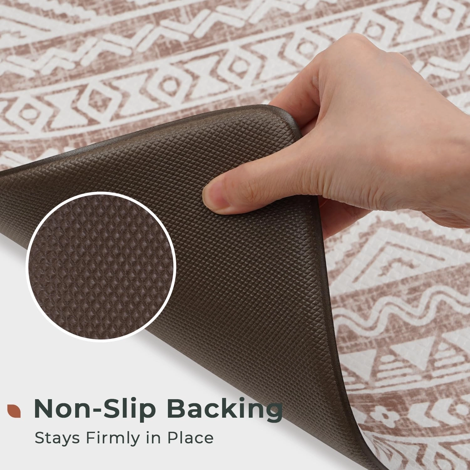 FRESHMINT Anti Fatigue Kitchen Mats for Floor 2 Piece Set, Waterproof & Non-Skid Boho Kitchen Rugs, Cushioned Kitchen Mat for Standing Washable Comfort Desk Kitchen Runners, 17x30 17x47