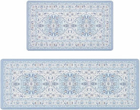 FRESHMINT Anti Fatigue Kitchen Mats Set 2 PCS, Waterproof & Non-Skid Medallion Kitchen Rugs, Cushioned Kitchen Floor Mats for Standing Washable Comfort Kitchen Runners for Lanudry, Office, Sink