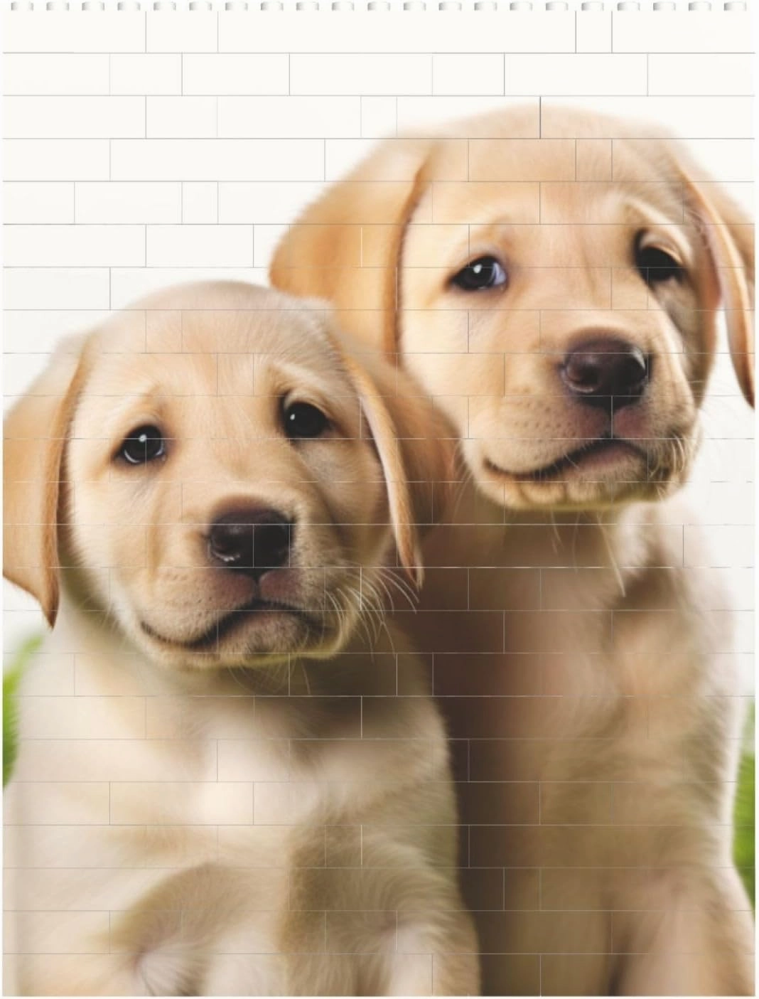 Funny Labrador Puppy Dog Building Block Puzzle Personalized Building Bricks for Adults Square Shaped DIY Brick Block Puzzles Valentine's Day Gifts for Home Decor Brick Puzzle