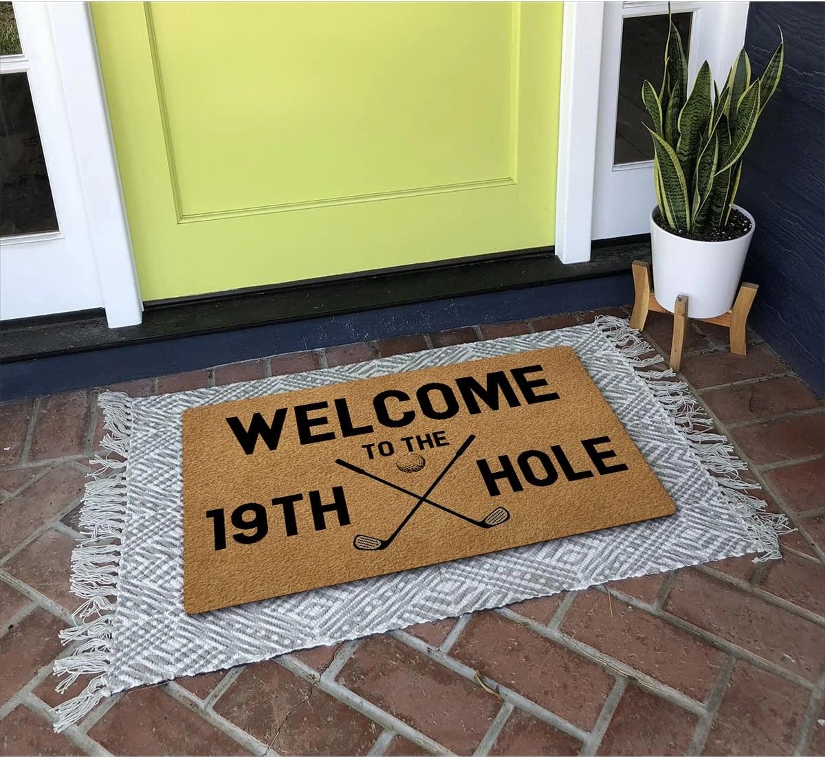 Funny Welcome Doormat Personalized Rugs Welcome to The 19th Hole Golf Doormat 15.9"(W) X 23.7"(L) Anti-Slip Rubber Back Doormats House Warming Gift Rugs for The Entrance Way Front Porch Patio Decor