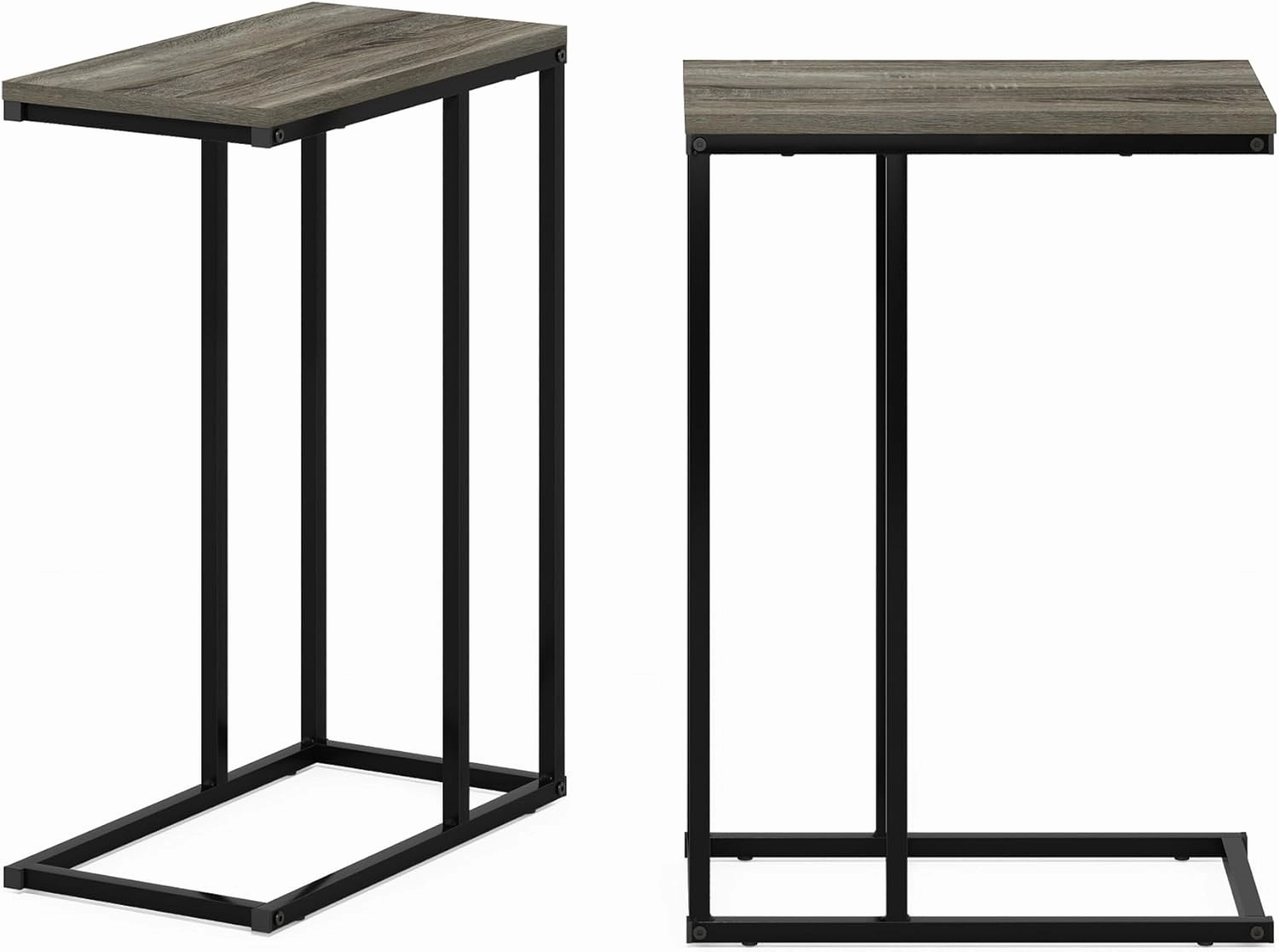 Furinno Camnus Modern Living Sofa Side Table, French Oak Grey, Set of 2