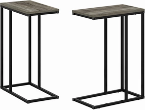 Furinno Camnus Modern Living Sofa Side Table, French Oak Grey, Set of 2