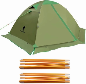 GEERTOP 2 Person Tent for Camping TopRoad 2 and Replacement Tent Poles Bundle