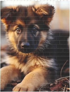 German Shepherd Puppy Building Block Puzzle Personalized Building Bricks for Adults Square Shaped Block Puzzle Building Brick Block Puzzles Valentine's Day Gifts for Home Decor Brick Puzzle